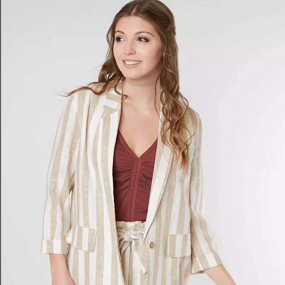 Gimmicks by BKE striped linen blend blazer size large